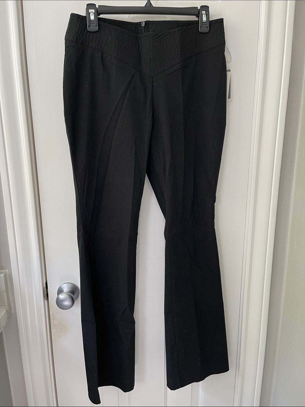 Black Women's Dress Pants - Classic Flat Front Back zipper